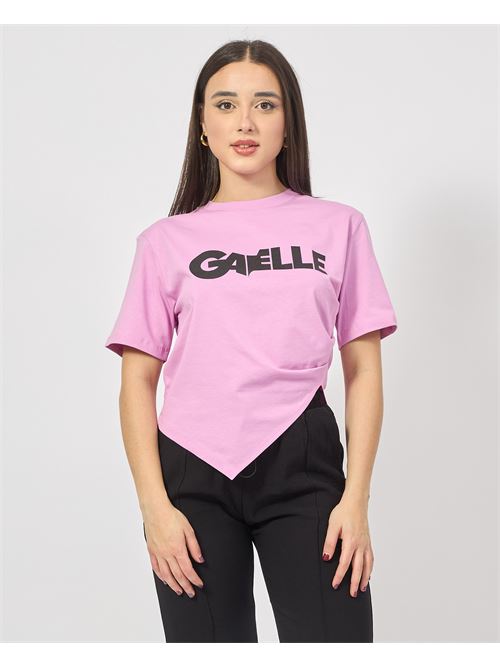 T-shirt donna Gaelle Paris asimmetrica con spacco